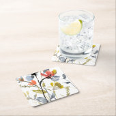 Blume Overlay - Aquarell-Blume und -Stiele Rechteckiger Pappuntersetzer (Vor Ort)