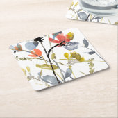 Blume Overlay - Aquarell-Blume und -Stiele Rechteckiger Pappuntersetzer (angewinkelt)