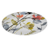 Blume Overlay - Aquarell-Blume und -Stiele Schneidebrett (Ecke)