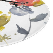 Blume Overlay - Aquarell-Blume und -Stiele Schneidebrett (Ecke)