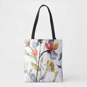 Blume Overlay - Aquarell-Blume und -Stiele Tasche
