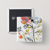 Blume Overlay - Aquarellfarben-Pastell-Blume Button (Vorne & Hinten)