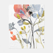 Blume Overlay - Aquarellfarben-Pastell-Blume Fleecedecke (Vorderseite)