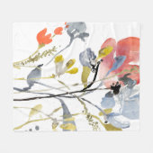 Blume Overlay - Aquarellfarben-Pastell-Blume Fleecedecke (Vorderseite (Horizontal))