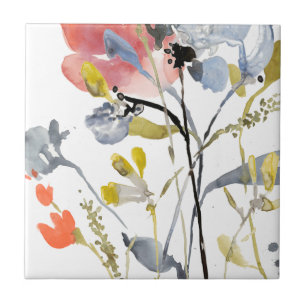 Blume Overlay - Aquarellfarben-Pastell-Blume Fliese