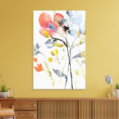 Blume Overlay - Aquarellfarben-Pastell-Blume Leinwanddruck (Insitu (Wohnzimmer))