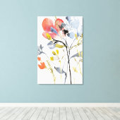 Blume Overlay - Aquarellfarben-Pastell-Blume Leinwanddruck (Insitu (Holzboden))