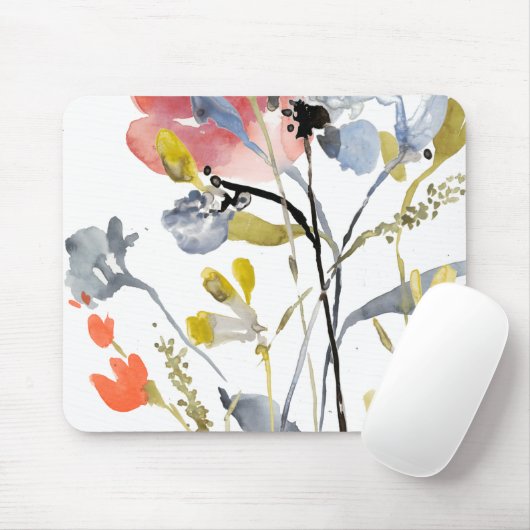 Blume Overlay - Aquarellfarben-Pastell-Blume Mousepad (Mit Mouse)