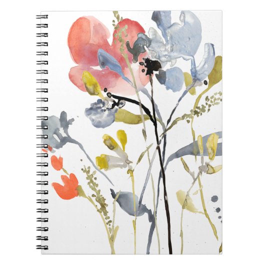 Blume Overlay - Aquarellfarben-Pastell-Blume Notizblock (Vorderseite)