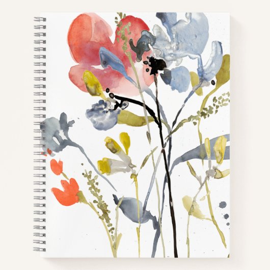Blume Overlay - Aquarellfarben-Pastell-Blume Notizblock (Vorderseite)