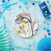 Blume Overlay - Aquarellfarben-Pastell-Blume Pappteller (Party)