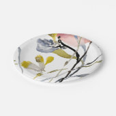 Blume Overlay - Aquarellfarben-Pastell-Blume Pappteller (Schrägansicht)