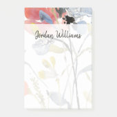 Blume Overlay - Aquarellfarben-Pastell-Blume Post-it Klebezettel (Vorderseite)