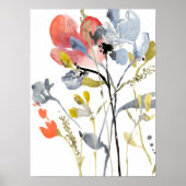 Blume Overlay - Aquarellfarben-Pastell-Blume Poster (Vorne)