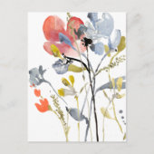 Blume Overlay - Aquarellfarben-Pastell-Blume Postkarte (Vorderseite)