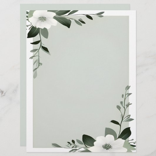 Blume-Overlay-Grenze Briefbogen (Vorne/Hinten)