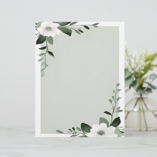 Blume-Overlay-Grenze Briefbogen (Stehend Vorderseite)