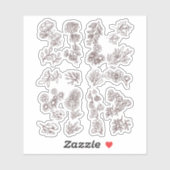 Blume Pack hell und glänzend Aufkleber (Blatt)