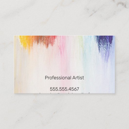 Blume | Paint Brush Strokes Visitenkarte (Rückseite)