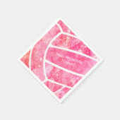Blume Paisfieder Federn rosa Volleyball Party Serviette (Ecke)