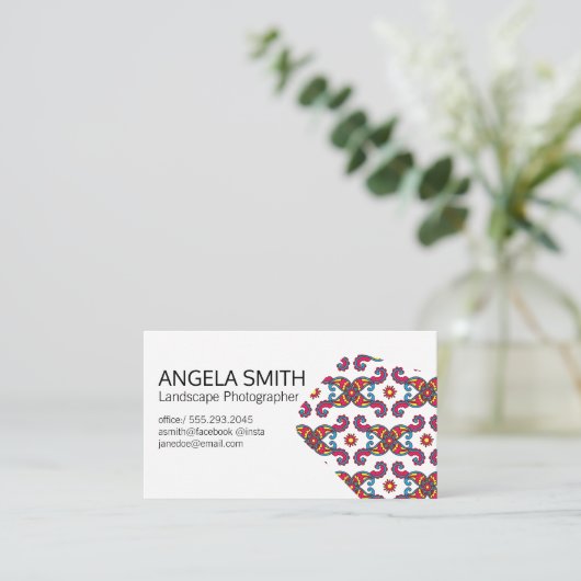 Blume Paisley Blume Botanische Blume Visitenkarte (Stehend Vorderseite)