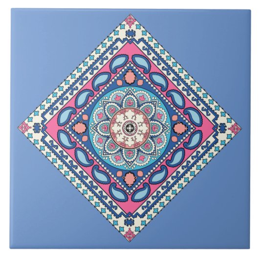 Blume Paisley™ Keramik Fliese (Vorderseite)