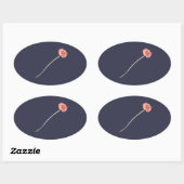 Blume Pale Red Gerbera Ovaler Aufkleber (Blatt)