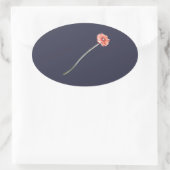 Blume Pale Red Gerbera Ovaler Aufkleber (Tasche)