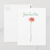 Blume Pale Red Gerbera Postkarte (Vorne/Hinten)