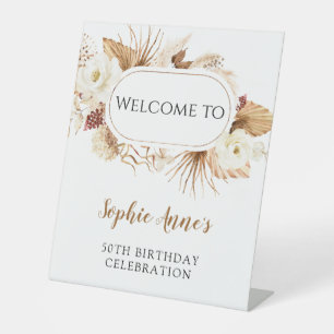 Blume Pampas Grass Geburtstag Sockelschild