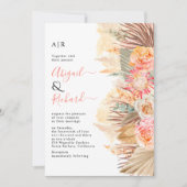 Blume, Pampasgras, Hochzeiten von Palmen Einladung (Vorderseite)