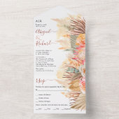 Blume, Pampasgras und Palmblatthehe, getrocknet All In One Einladung (Innen Boden)