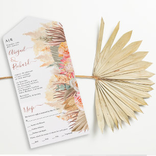 Blume, Pampasgras und Palmblatthehe, getrocknet All In One Einladung