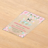 Blume Panda Kindergeburtstag Acryleinladungen (Ablage )