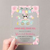 Blume Panda Kindergeburtstag Acryleinladungen (Insitu (Handheld))