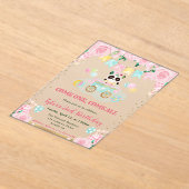 Blume Panda Kindergeburtstag Acryleinladungen (Ablage )