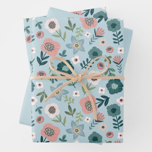 Blume Papierblätter Geschenkpapier Set (Beispiel)