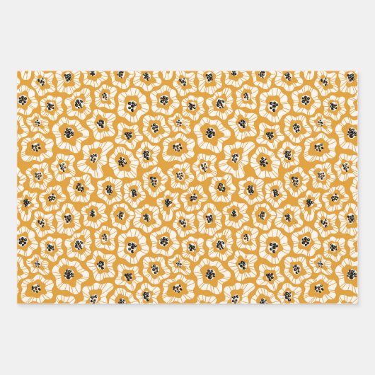 Blume Papierblätter Geschenkpapier Set (Vorderseite)