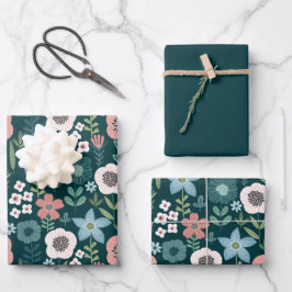 Blume Papierblätter Geschenkpapier Set