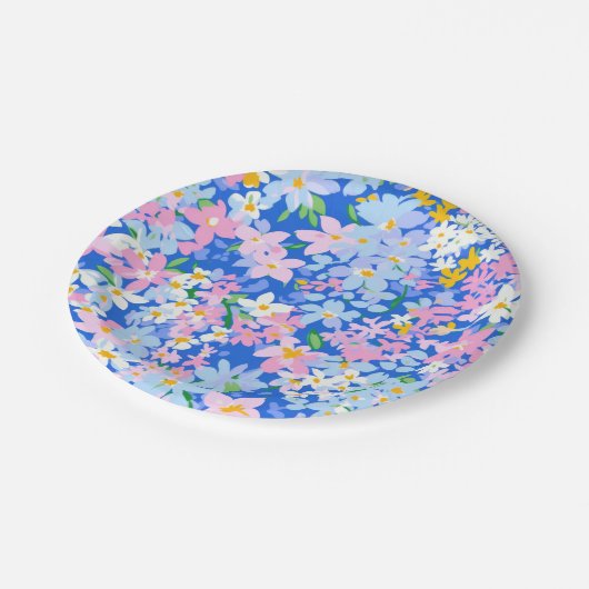 Blume-Papierplatte, Blumenplatte Pappteller (Schrägansicht)