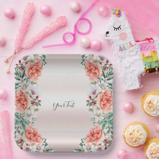 Blume-Papierplatte für Wasserfarben Pappteller (Party)