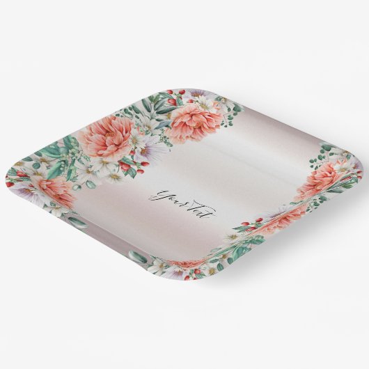 Blume-Papierplatte für Wasserfarben Pappteller (Gewinkelt)