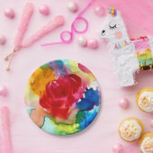 Blume-Papiertafel für Watercolor, rosa, rosa Pappteller (Party)