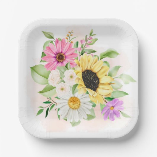 Blume Pappteller (Vorderseite)