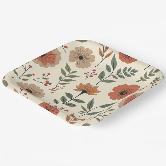 Blume Pappteller (Gewinkelt)