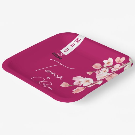 Blume Pappteller (Gewinkelt)