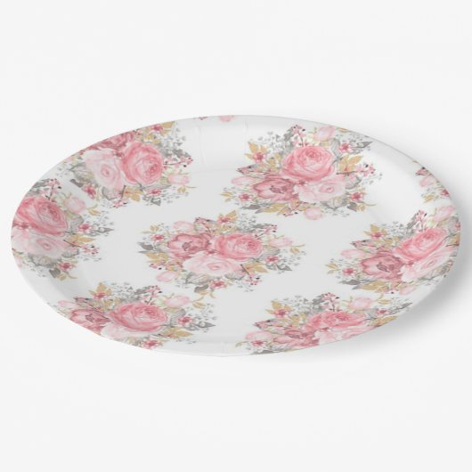 Blume Pappteller (Schrägansicht)