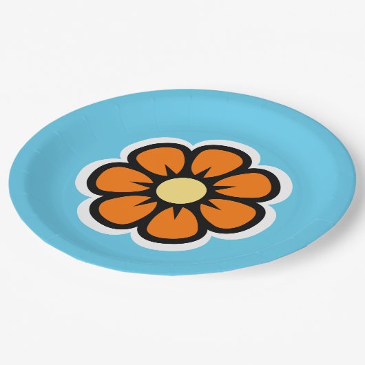 Blume Pappteller (Schrägansicht)