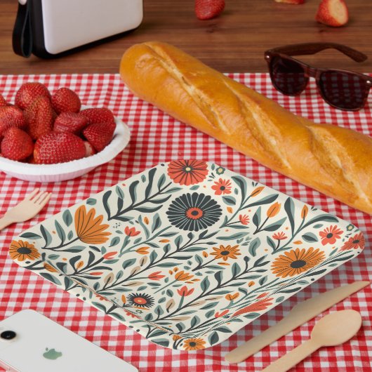 Blume Pappteller (Picknick)