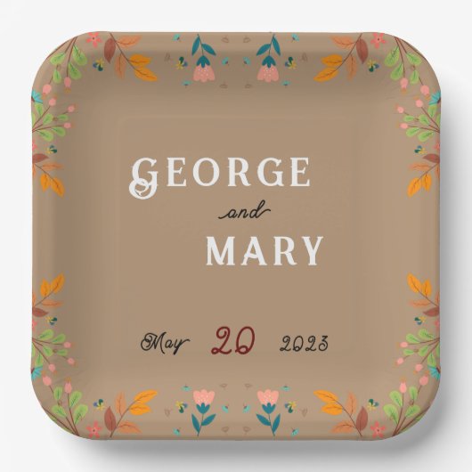 Blume Pappteller (Vorderseite)